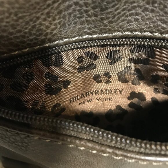 Hilary Radley Purse Brown Leather Crossbody Croc Embossed & Leopard Lining 10 x - Picture 7 of 15